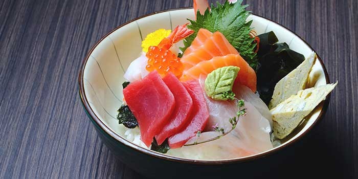 Slices of sashimi
