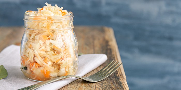 Sauerkraut with a fork