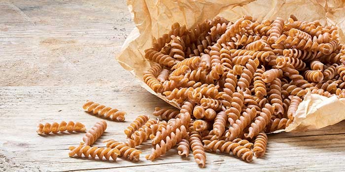 Dried wholemeal pasta