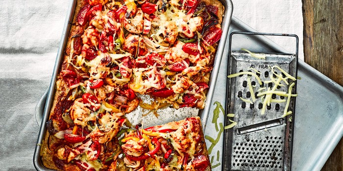 Homemade barbecue pizza
