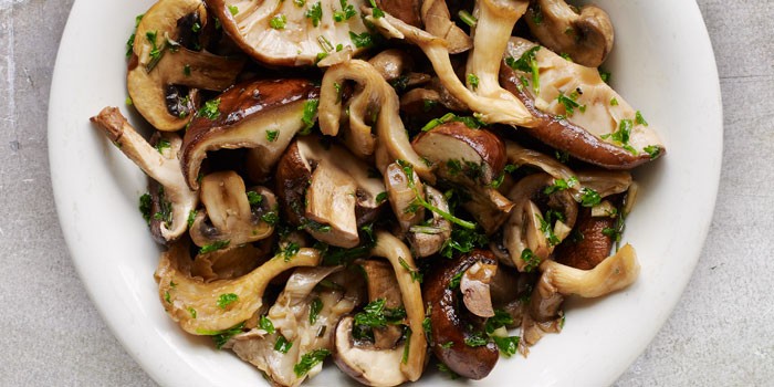 Cooked mushrooms in a bowl