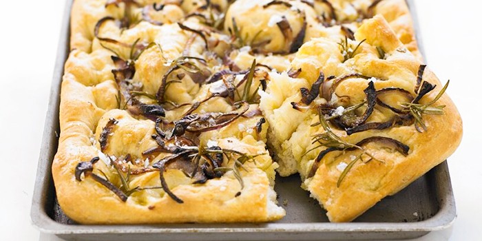 Red onion and rosemary focaccia