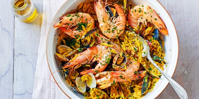 Shellfish orzo stew