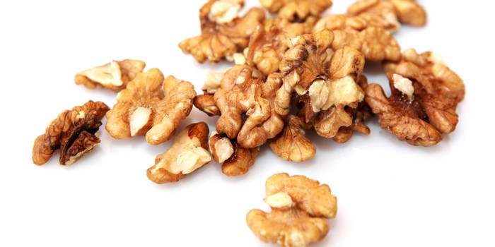 walnuts on a white background