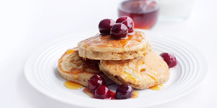 Cinnamon and buckwheat pancakes on a plate