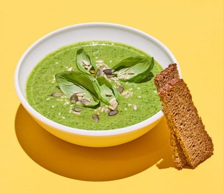 Courgette, leek & goat’s cheese soup recipe