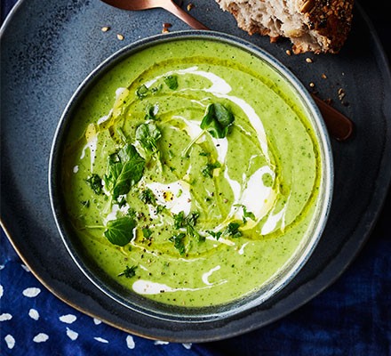 Leek, pea & watercress soup recipe 