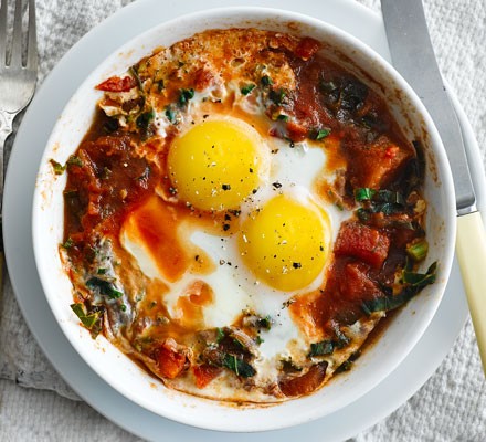 Microwave kale & chilli eggs recipe 