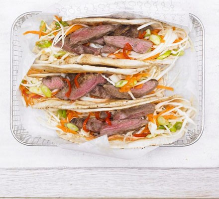 Hot cumin lamb wrap with crunchy slaw & spicy mayo recipe 