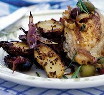 Mustard-crusted new potatoes recipe 