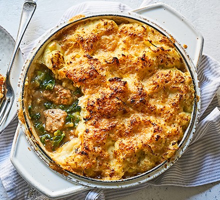 Sausage & leek mash pie recipe 