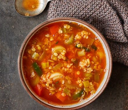 Winter vegetable & lentil soup recipe