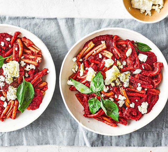 Beetroot & feta pasta recipe 