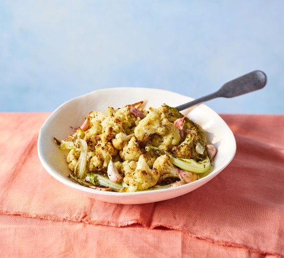 Roasted cauliflower with garlic, bay &amp; lemon recipe 