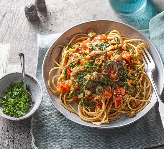 Sardine tomato pasta with gremolata recipe 