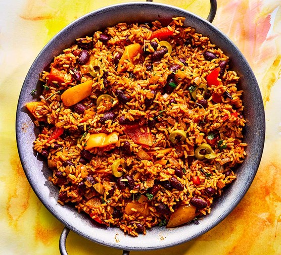 One-pot Spanish rice and beans recipe 