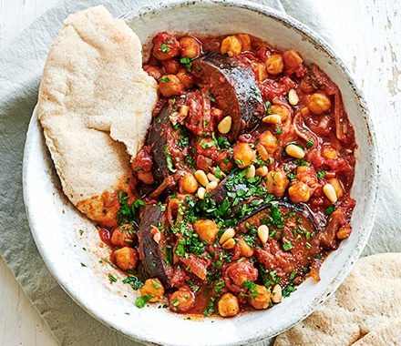 Aubergine & chickpea stew recipe