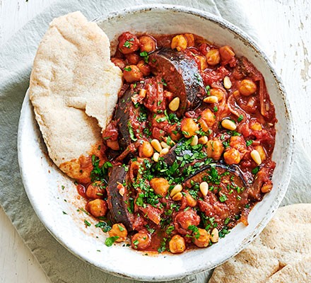 Aubergine & chickpea stew recipe 