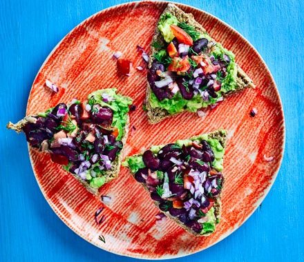 Avocado & bean triangles recipe
