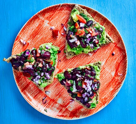 Avocado & bean triangles recipe 