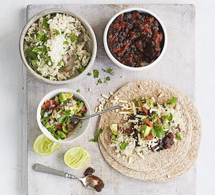Vegetarian black bean burritos recipe 