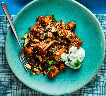 Butternut biryani with cucumber raita recipe 