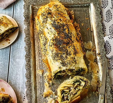 Cavolo nero, mushroom, potato & fontina strudel recipe 
