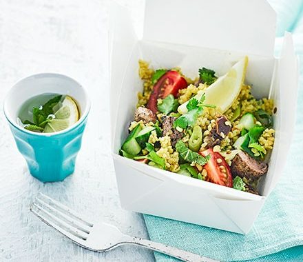 Curried pork bulgur salad recipe