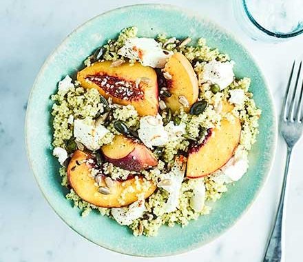 Feta & peach couscous recipe