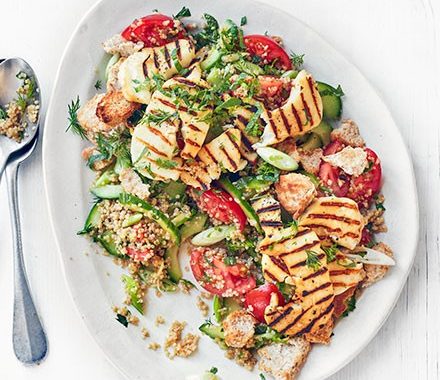 Halloumi & quinoa fattoush recipe
