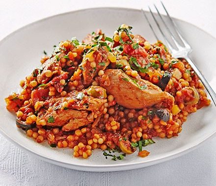 Lemony chicken stew with giant couscous recipe