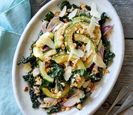 Maple-roasted marrow on cavolo nero salad recipe