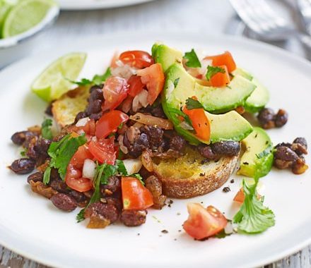 Black beans & avocado on toast recipe