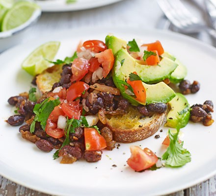 Black beans & avocado on toast recipe 