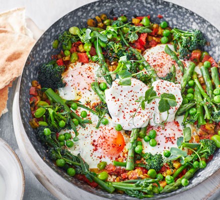 Pea & broad bean shakshuka recipe 