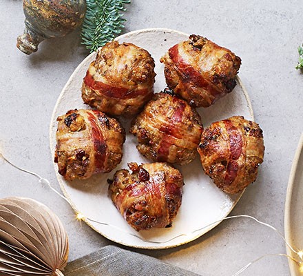 Pigs-in-blankets Christmas stuffing balls recipe 