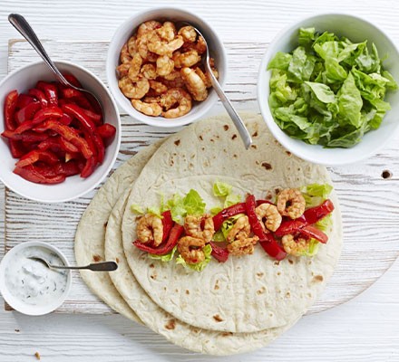 Piri-piri prawn wrap recipe 