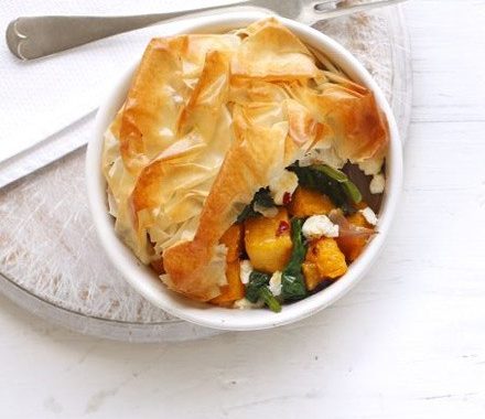 Butternut squash & spinach filo pie recipe
