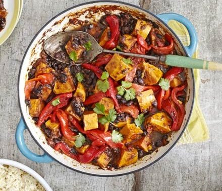 Jerk sweet potato & black bean curry recipe