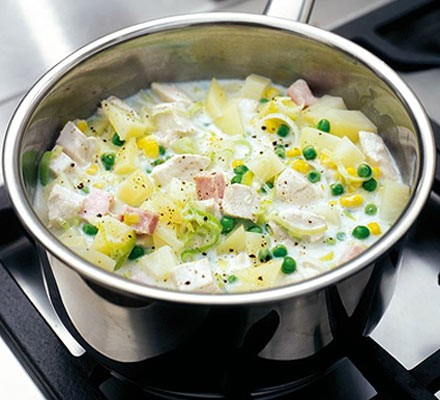 Chunky chicken & ham chowder recipe 