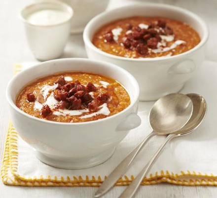 Red lentil & chorizo soup recipe 