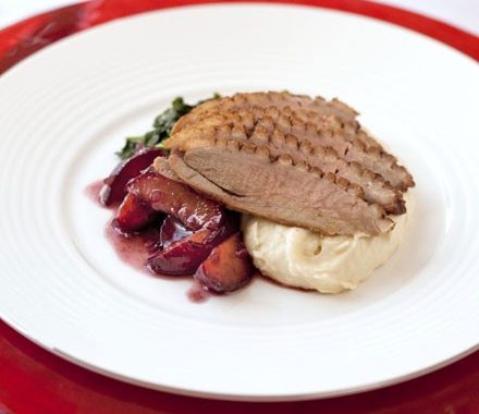 Roasted duck breast with plum sauce recipe