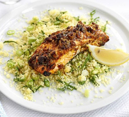 Spice & honey salmon with couscous recipe 