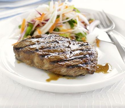 Teriyaki steak with fennel slaw recipe