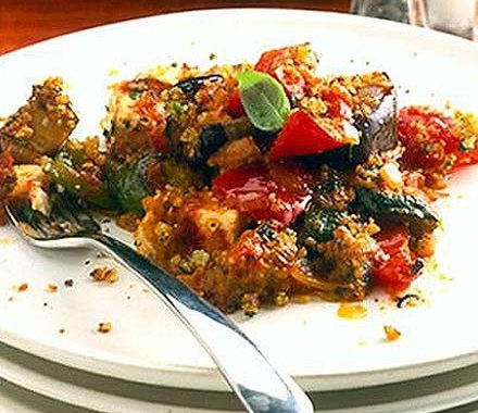 Ratatouille with goat's cheese & herby crumble recipe