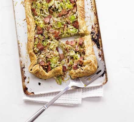 Leek, cheese & bacon tart recipe 
