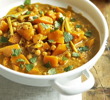 Pumpkin curry with chickpeas recipe 
