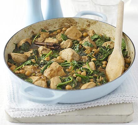 Lemon-spiced chicken with chickpeas recipe 