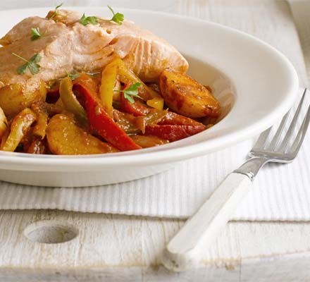 Basque-style salmon stew recipe 