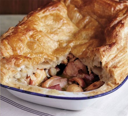 Chicken & mushroom puff pie recipe 